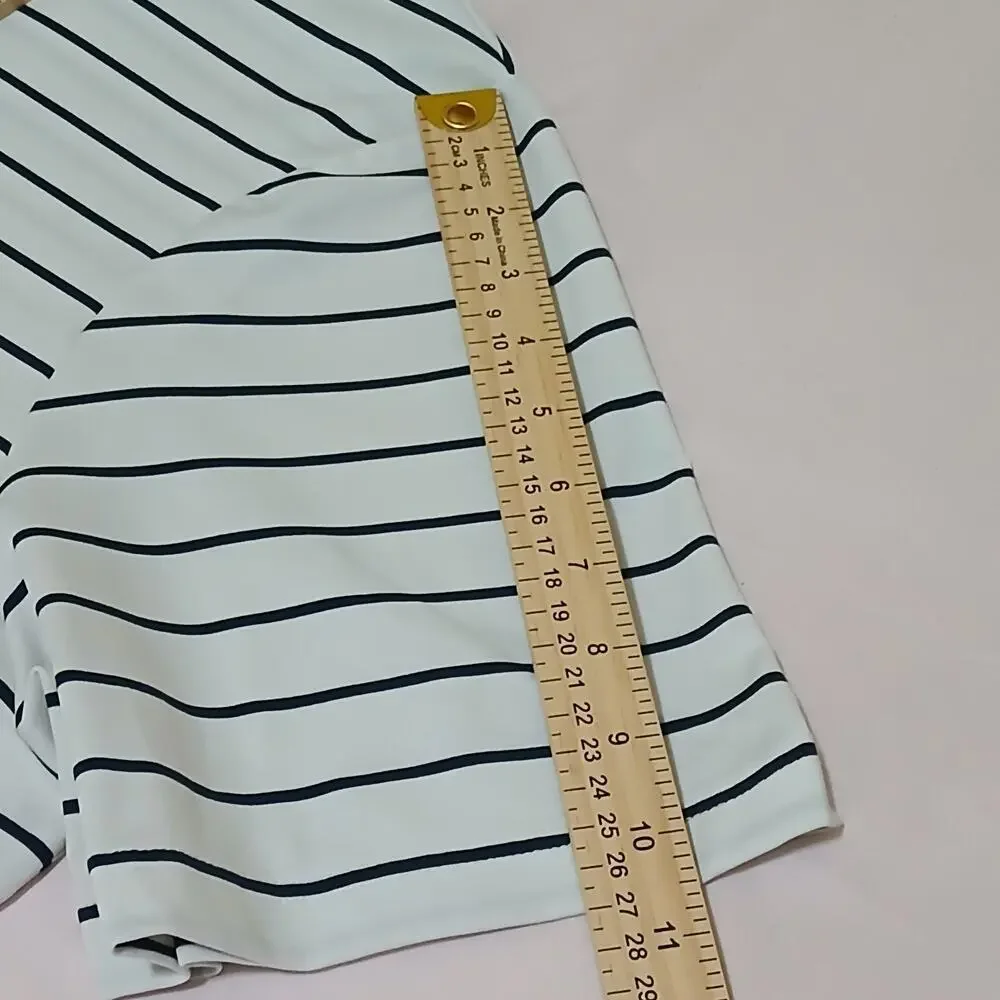 Polo Ralph Lauren Perfomance Shirt Men XXL White Striped Short Sleeve Pony Logo
